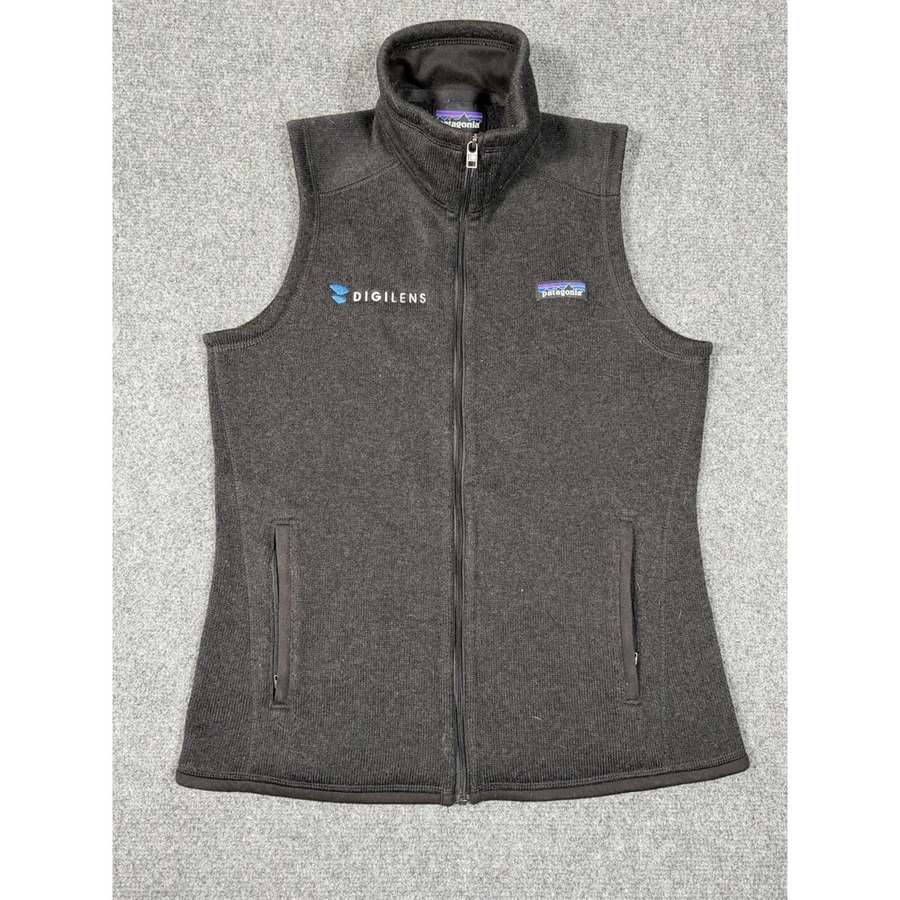 Patagonia Better Sweater Fleece Vest Women's Small Black Full Zip Logo